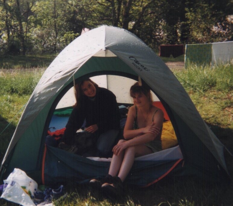 Erin and Joanne in Tent