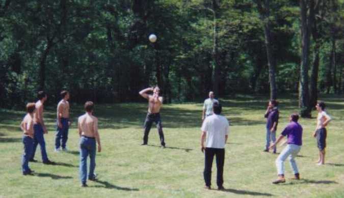 taking a break from the hike